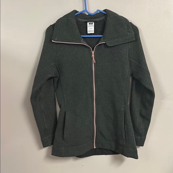 Helly Hansen Green Bomber Jacket with High Collar and Slim Fit - Picture 1 of 4